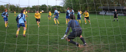 A Tom Shaw free-kick during the 2006-07 Youth Cup Final